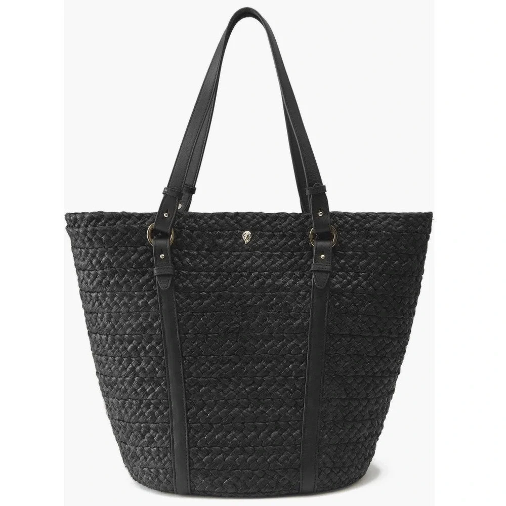 Helen Kaminski Pinimil Bridle Raffia Tote Bag, Black,‎ Designer Luxury, NWT
